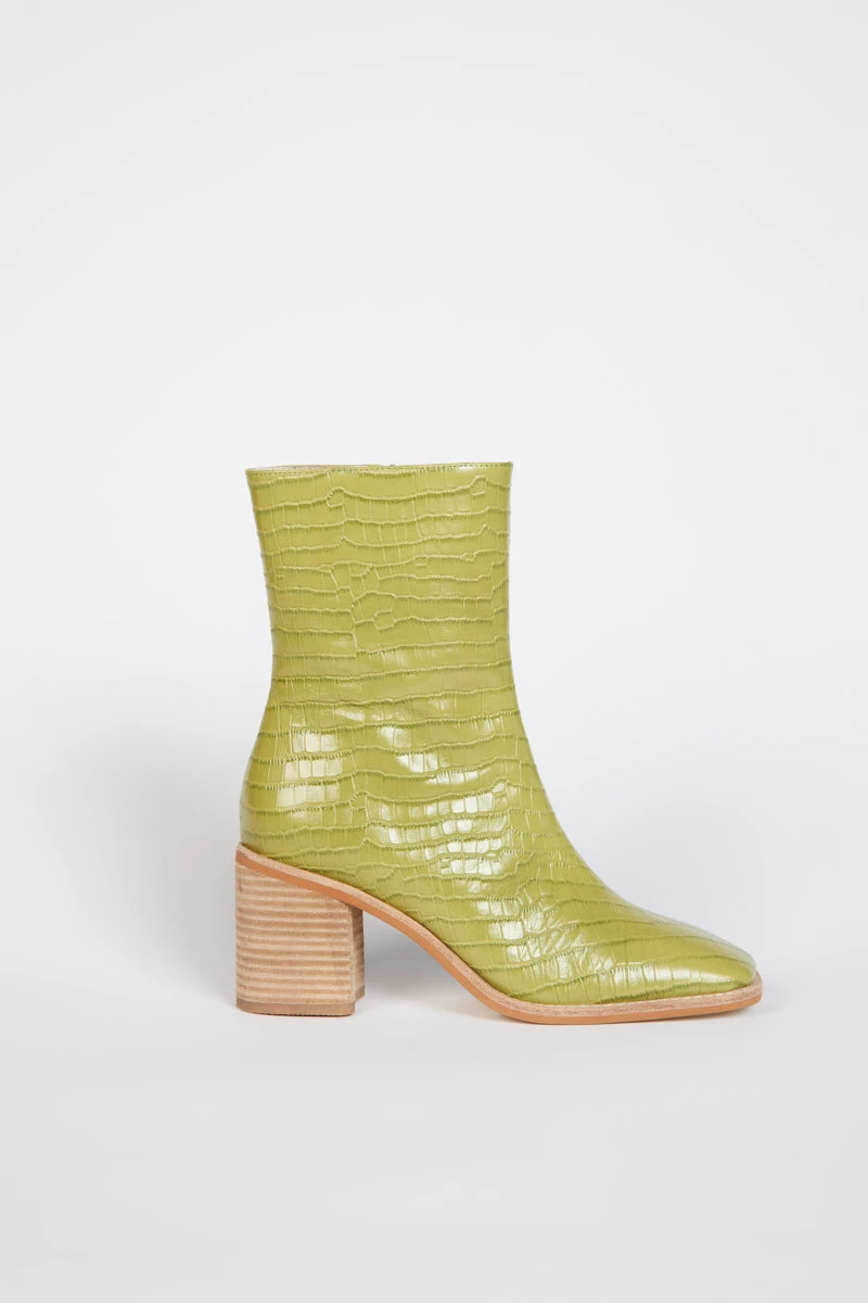 Intentionally Blank CONTOUR HEELED BOOT Apple Green SHOES 3 Intentionally Blank CONTOUR HEELED BOOT Apple Green SHOES