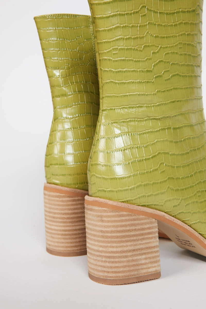 Intentionally Blank CONTOUR HEELED BOOT Apple Green SHOES 5 Intentionally Blank CONTOUR HEELED BOOT Apple Green SHOES