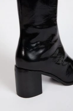 Intentionally Blank SHOES CONTOUR HEELED BOOT Black Crinkle