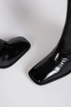 Intentionally Blank SHOES CONTOUR HEELED BOOT Black Crinkle