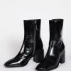 Intentionally Blank SHOES CONTOUR HEELED BOOT Black Crinkle