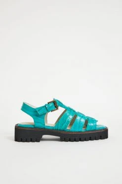Intentionally Blank HADDIE FISHERMAN SANDAL Aqua SHOES
