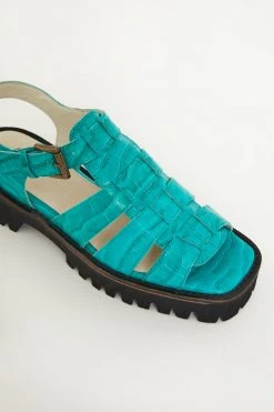 Intentionally Blank HADDIE FISHERMAN SANDAL Aqua SHOES