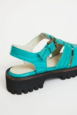 Intentionally Blank HADDIE FISHERMAN SANDAL Aqua SHOES