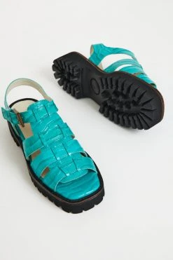 Intentionally Blank HADDIE FISHERMAN SANDAL Aqua SHOES