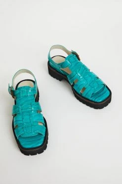 Intentionally Blank HADDIE FISHERMAN SANDAL Aqua SHOES