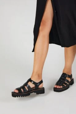 Intentionally Blank SHOES HADDIE FISHERMAN SANDAL Black