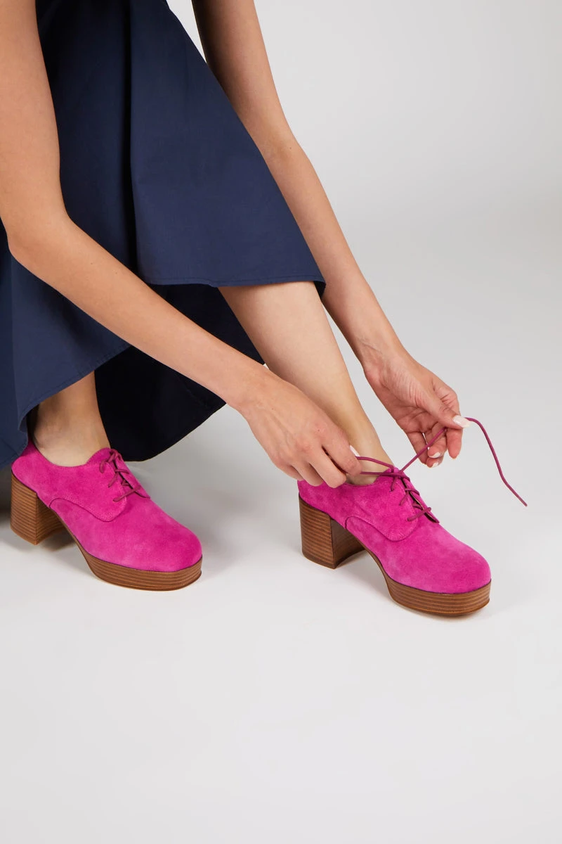 Intentionally Blank ALBANY PLATFORM OXFORD Magenta Suede SHOES 4 Intentionally Blank ALBANY PLATFORM OXFORD Magenta Suede SHOES