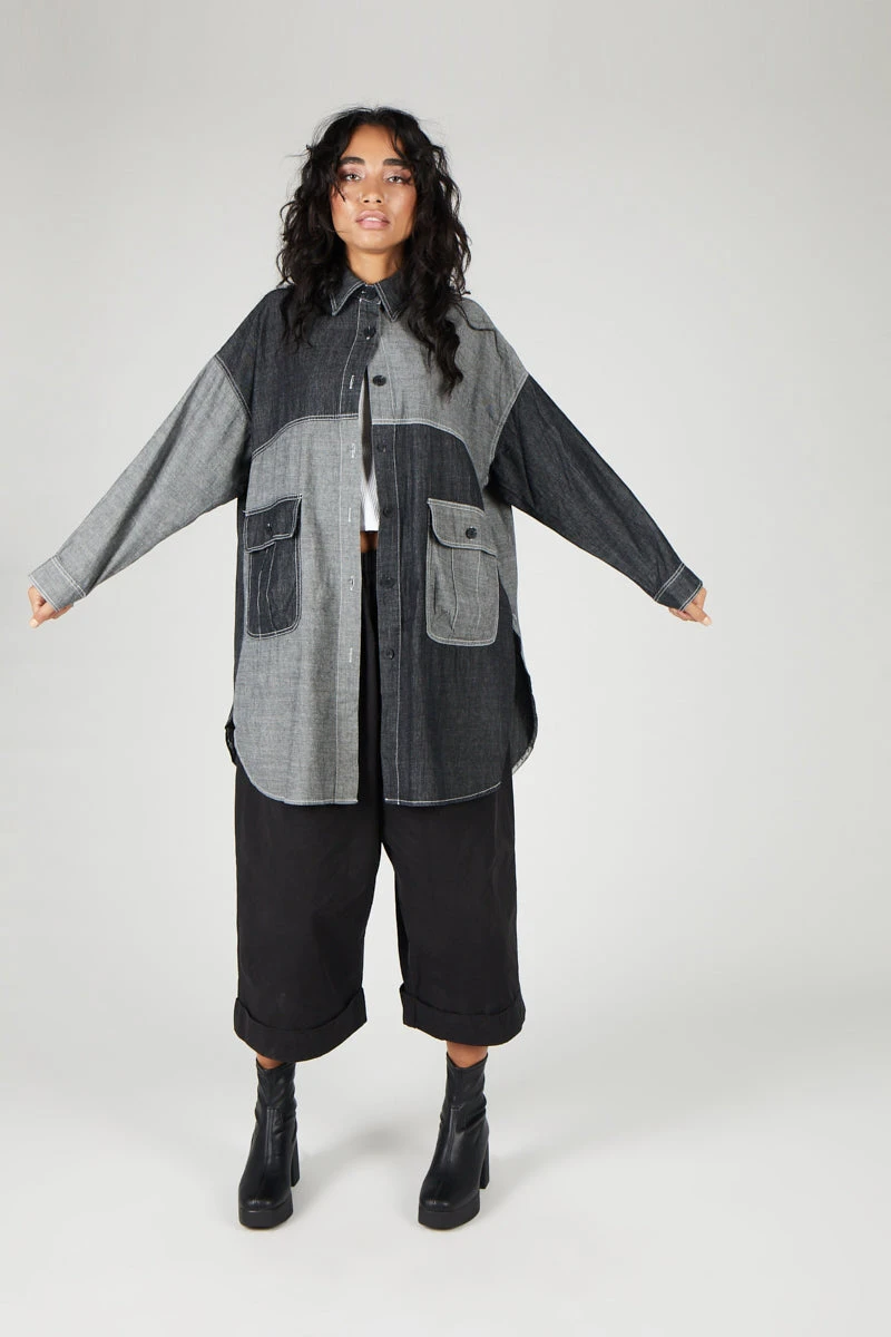 Intentionally Blank HEZEL Button Down Grey 5 Intentionally Blank HEZEL Button Down Grey