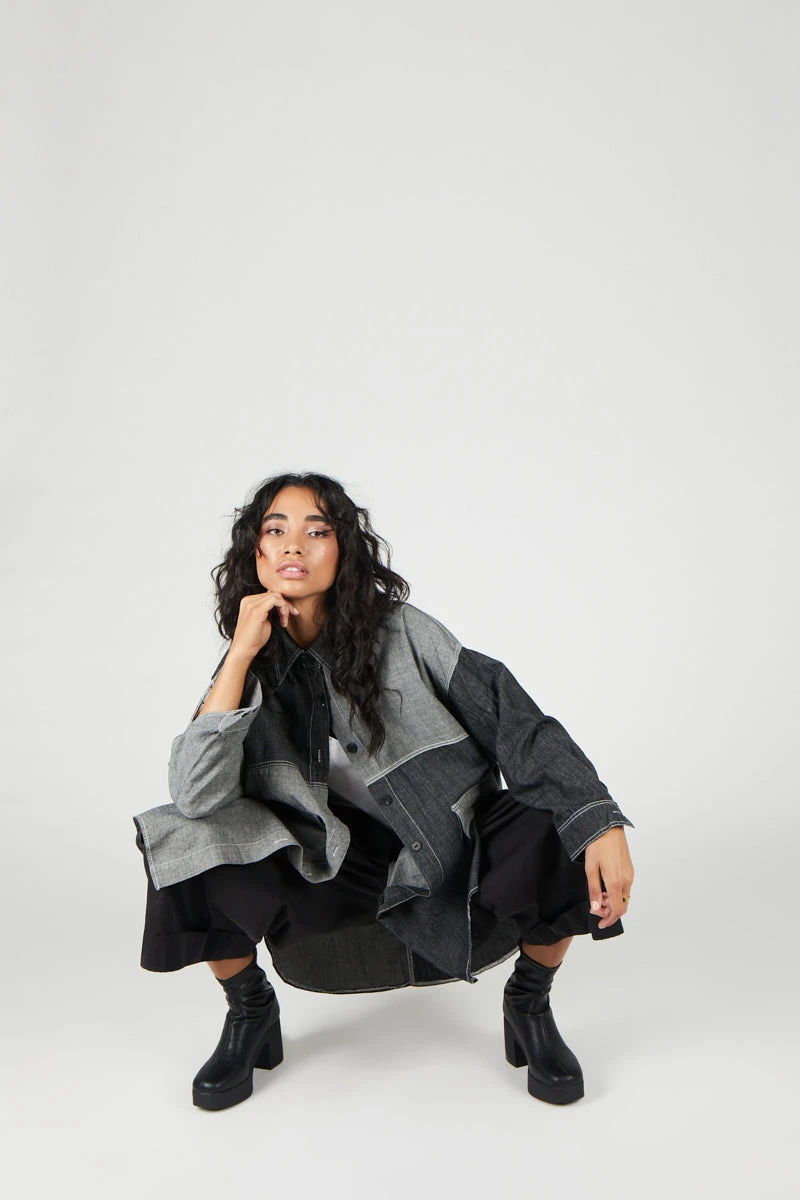 Intentionally Blank HEZEL Button Down Grey 7 Intentionally Blank HEZEL Button Down Grey