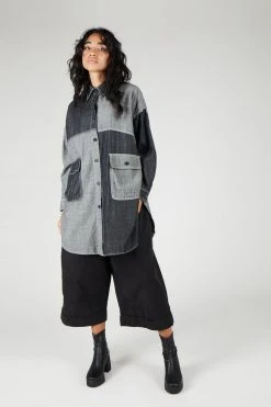 Intentionally Blank HEZEL Button Down Grey