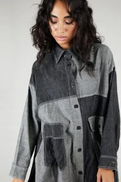 Intentionally Blank HEZEL Button Down Grey