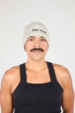 Intentionally Blank ACCESSORIES DADDY PLEASE Knit Beanie Grey/Black