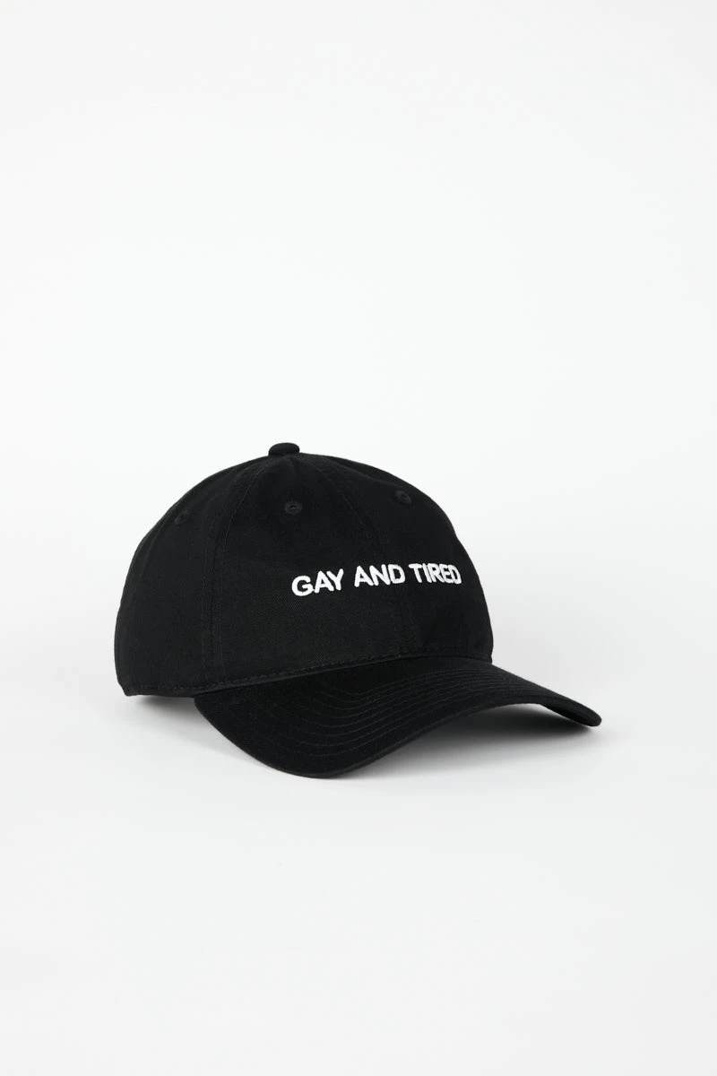 Intentionally Blank GAY AND TIRED Dad Cap Black/White 3 Intentionally Blank GAY AND TIRED Dad Cap Black/White