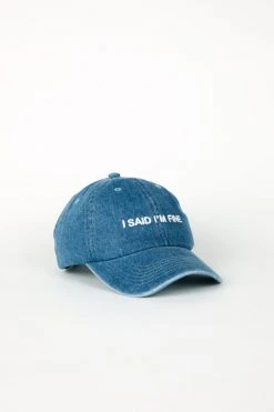 Intentionally Blank I SAID I'M FINE Dad Cap Denim/White ACCESSORIES