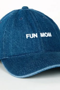 Intentionally Blank FUN MOM Dad Cap Denim/White ACCESSORIES