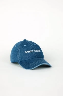Intentionally Blank DADDY PLEASE Dad Cap Denim/White