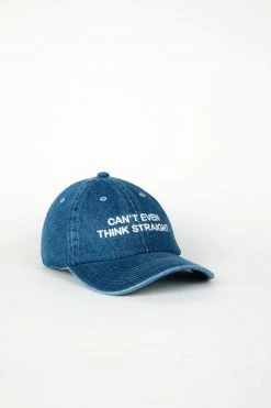 Intentionally Blank CAN'T EVEN THINK STRAIGHT Dad Cap Denim/White