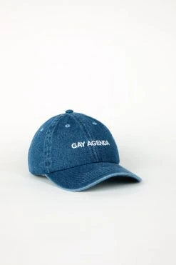 Intentionally Blank GAY AGENDA Dad Cap Denim/White