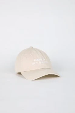 Intentionally Blank SHOULD I GET BANGS Dad Cap Sand/White