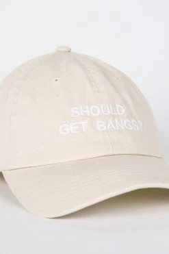 Intentionally Blank SHOULD I GET BANGS Dad Cap Sand/White