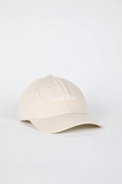 Intentionally Blank ACCESSORIES FUN MOM Dad Cap Sand/White