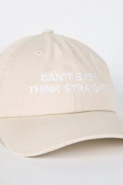 Intentionally Blank CAN'T EVEN THINK STRAIGHT Dad Cap Sand/White ACCESSORIES