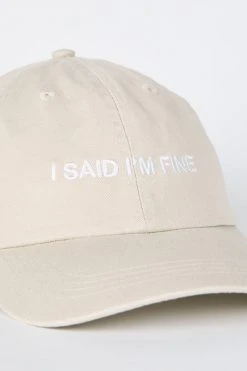 Intentionally Blank ACCESSORIES I SAID I'M FINE Dad Cap Sand/White