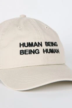 Intentionally Blank IT'S HUMAN NATURE Dad Cap Sand/Black ACCESSORIES