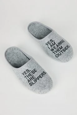 Intentionally Blank ACCESSORIES MEN'S NO SHAME SLIPPER CHARCOAL