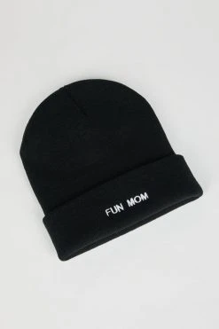 Intentionally Blank FUN MOM Knit Beanie Black/White ACCESSORIES
