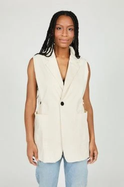Intentionally Blank COLLUM VEST Parchment NEW ARRIVALS