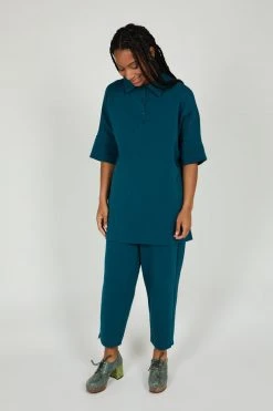 Intentionally Blank MIKEY KNIT POLO SET Teal