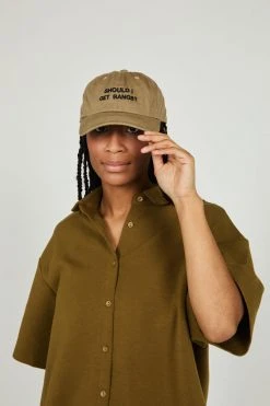 Intentionally Blank SHOULD I GET BANGS Dad Cap Khaki/Black ACCESSORIES