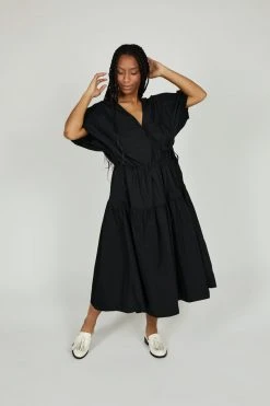 Intentionally Blank CEDRIC WRAP DRESS Black NEW ARRIVALS