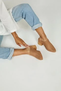 Intentionally Blank CAPS Basket MULE Tan SHOES
