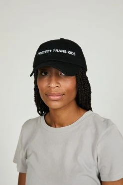 Intentionally Blank PROTECT TRANS KIDS Dad Cap Black/White