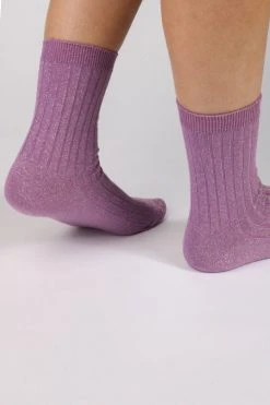 Le Bon LIFELIFE HER SOCK MODAL LUREX LILAC GLITTER