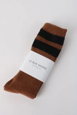Le Bon GRANDPA VARSITY SOCKS TAWNY BLACK STRIPE LIFELIFE