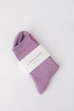 Le Bon LIFELIFE HER SOCK MODAL LUREX LILAC GLITTER