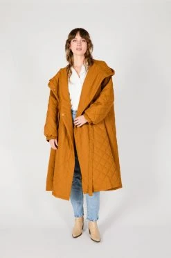 Intentionally Blank CAROL QUILTED COAT TAN