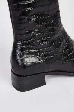Intentionally Blank TOUR BOOT Black Croc SHOES