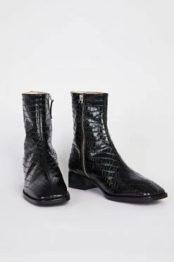 Intentionally Blank TOUR BOOT Black Croc SHOES