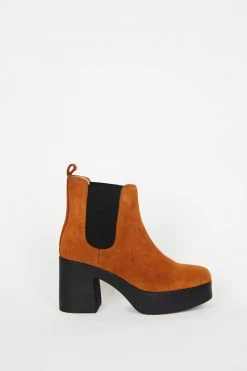 Intentionally Blank DRUE PLATFORM BOOT Tan Suede SHOES