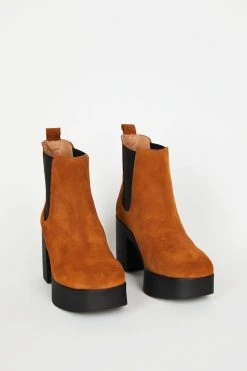 Intentionally Blank DRUE PLATFORM BOOT Tan Suede SHOES