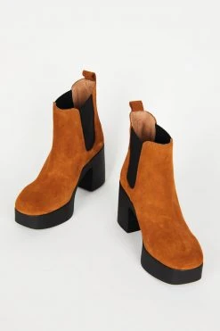 Intentionally Blank DRUE PLATFORM BOOT Tan Suede SHOES