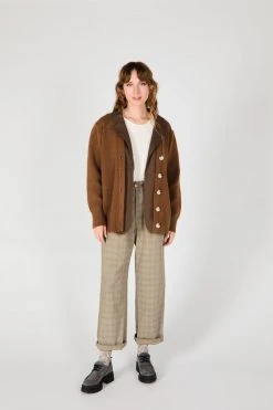 Intentionally Blank DEUX CARDIGAN BROWN