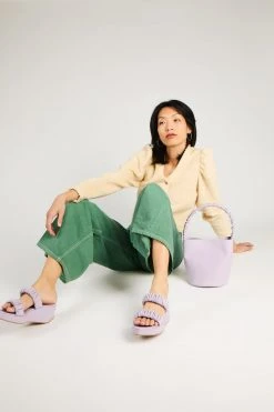 Intentionally Blank SCRUNCHIE BUCKET BAG Lilac Vegan