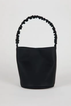 Intentionally Blank ACCESSORIES SCRUNCHIE BUCKET BAG Black Vegan