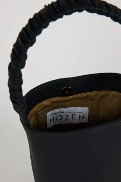 Intentionally Blank ACCESSORIES SCRUNCHIE BUCKET BAG Black Vegan